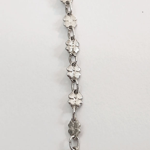 Vintage Sterling Silver 4 Leaf Clover Necklace made in Italy - Picture 3 of 6